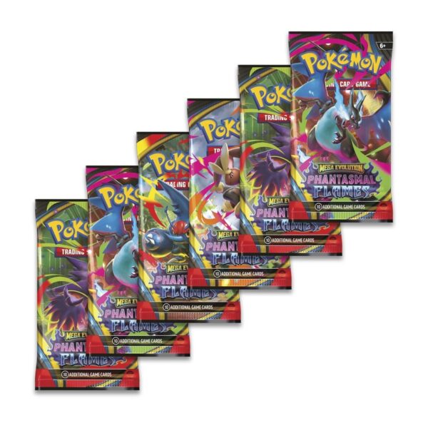 Pokémon TCG: Mega Evolution Phantasmal Flames Booster Bundle (6 Packs) Engin - Image 3